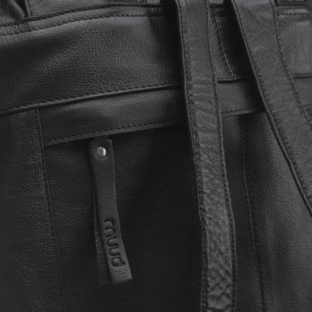 Muud Black Gimo Leather Backpack BNWT - Picture 5 of 13